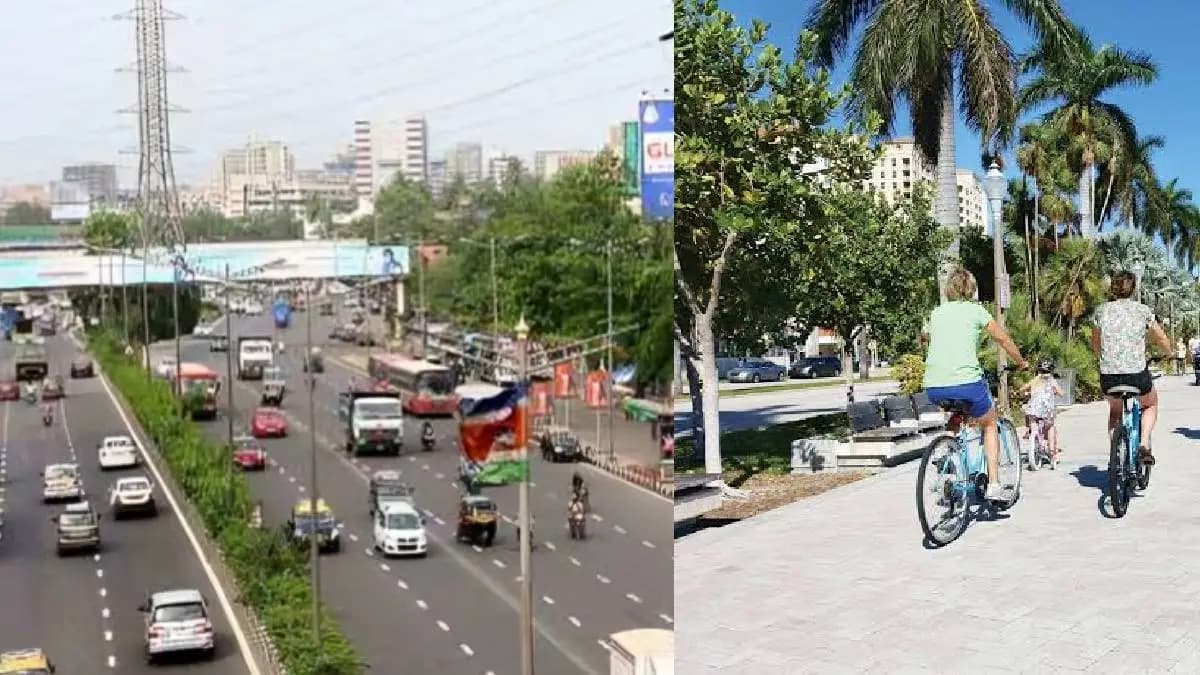 Cycling Track Issues: पामबीच मार्गालगतचा सायकल ट्रॅक नावापुरत, अपूर्ण काम, झाडांचा अडथळा, चिखलामुळे नागरिक नाराज