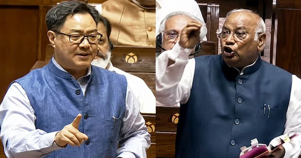 Parliamentary Ruckus:मल्लिकार्जुन खर्गे आणि किरेन रिजिजू यांच्यातील वाद