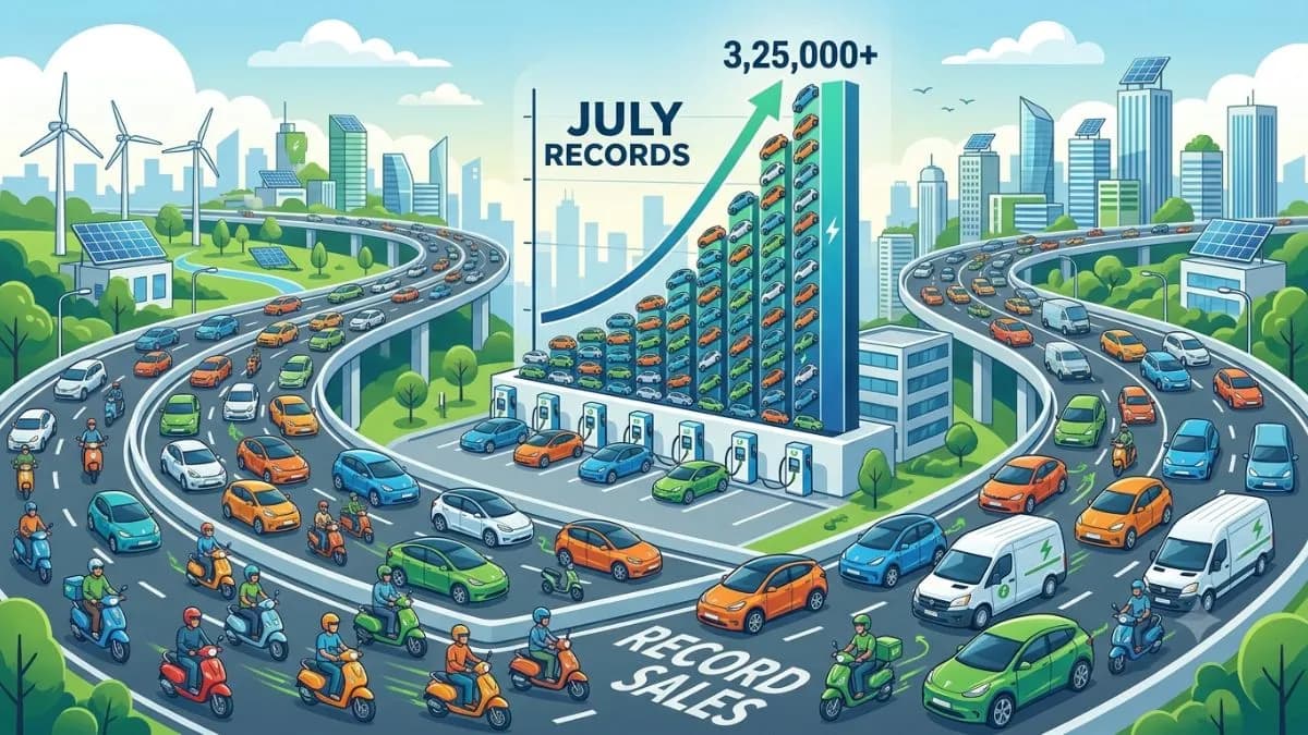 Record Electric Vehicle Sales:जुलैमध्ये इलेक्ट्रिक वाहनांची विक्रमी विक्री