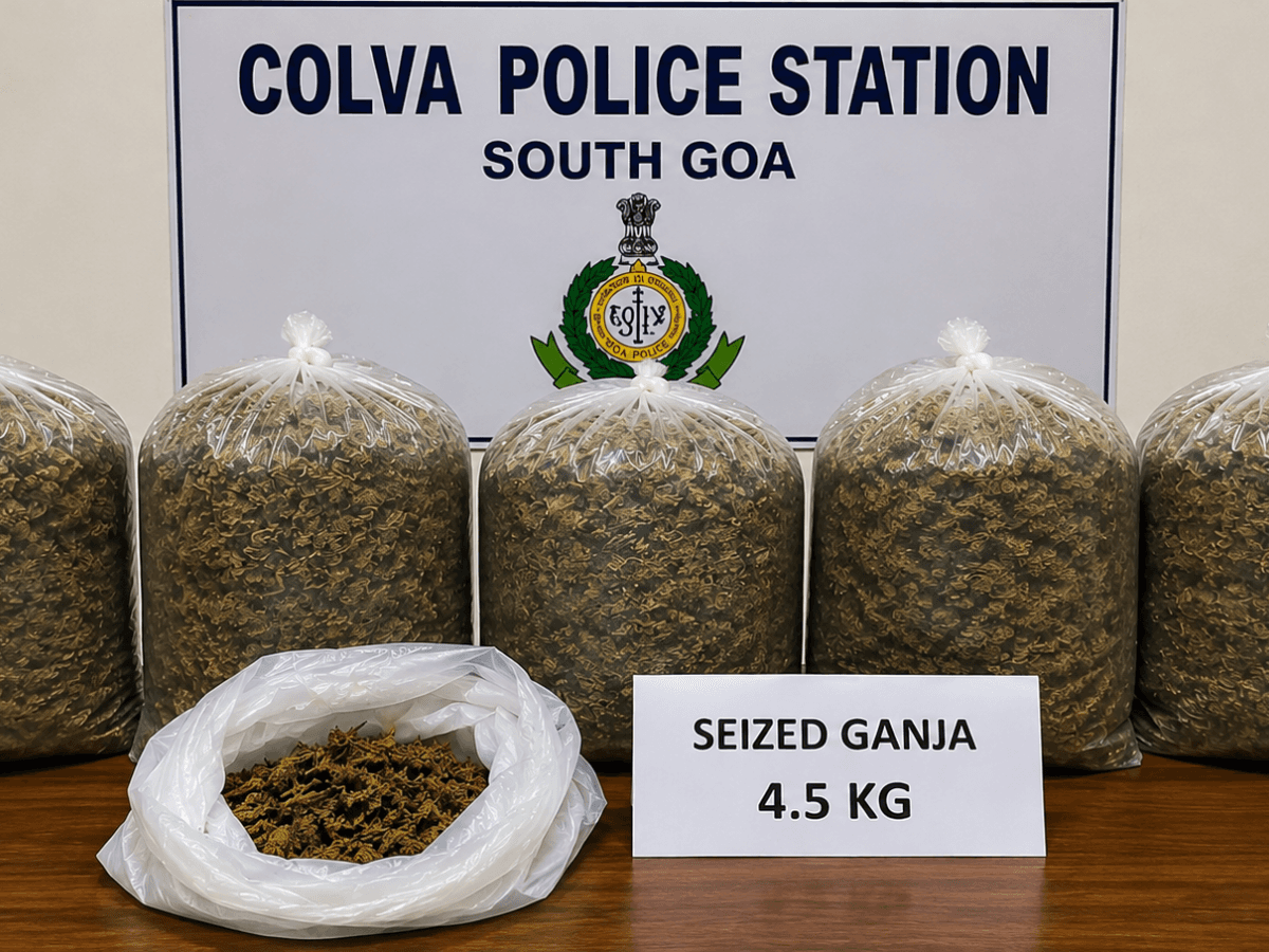 Drug Bust in Goa:कोलव्यात ४.५ किलो गांजा जप्त